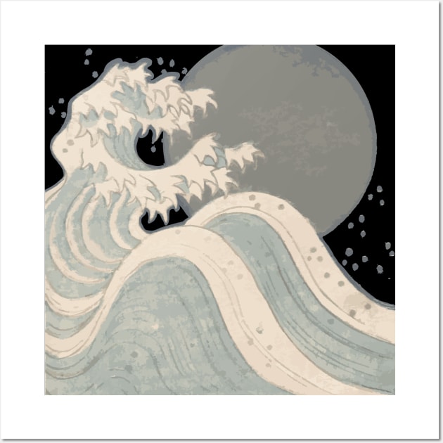 Ride the Serene Swells: Embrace Yashima Gakutei's Captivating Wave Design! Wall Art by pelagio